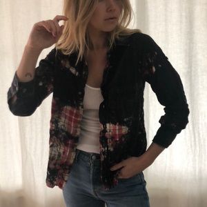 Vintage tie-dye inspired flannel